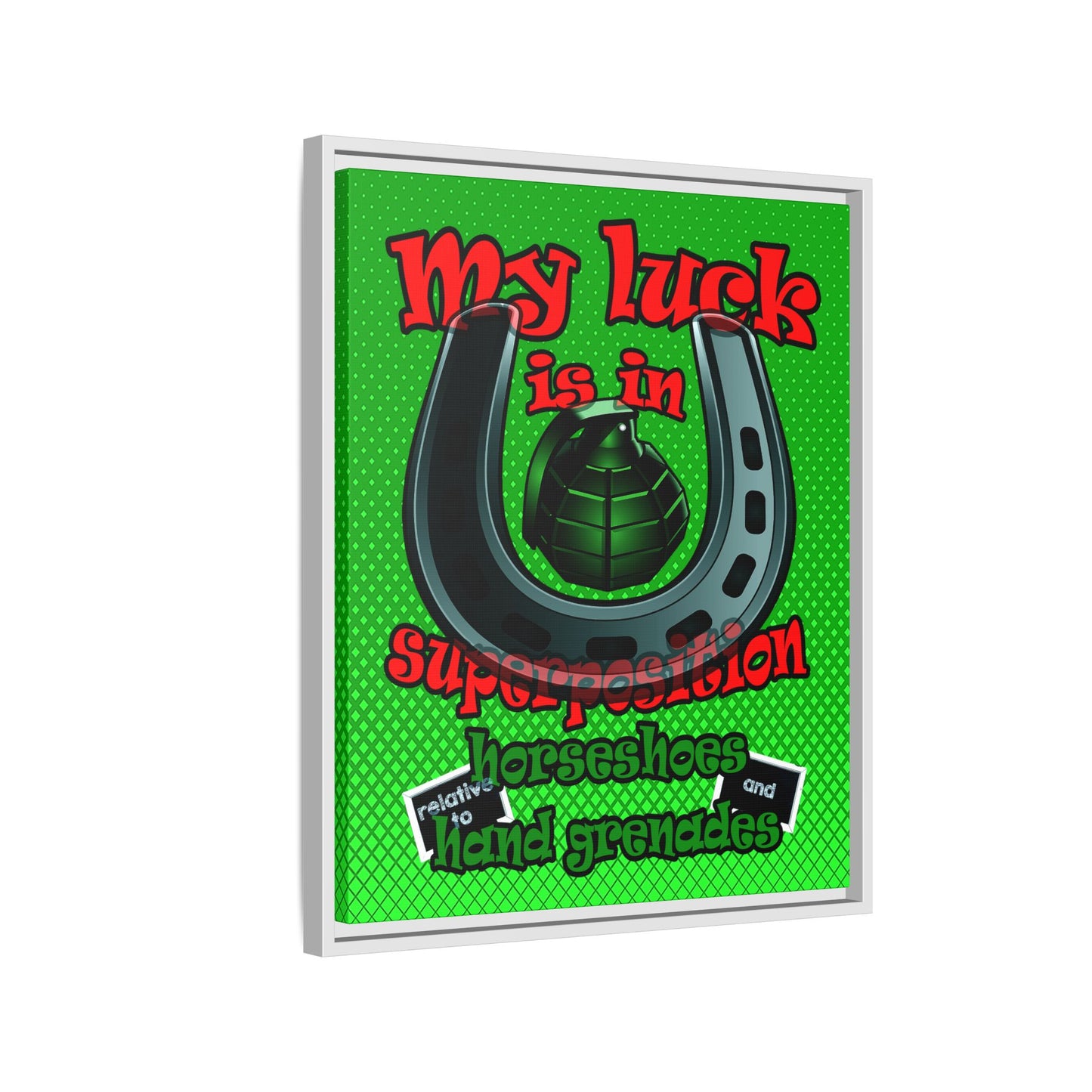 my luck - framed canvas art (logo green)