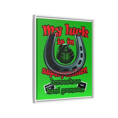 my luck - framed canvas art (logo green)