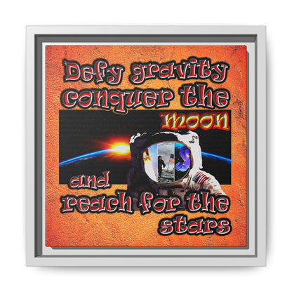 defy conquer reach - framed canvas art (burnt orange)