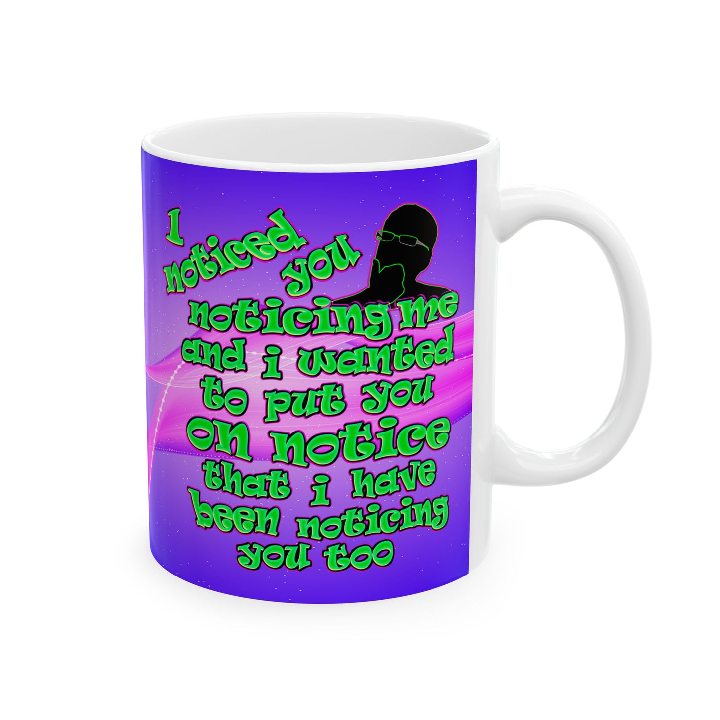 noticed you noticing - White Mug (purple-pink wave)