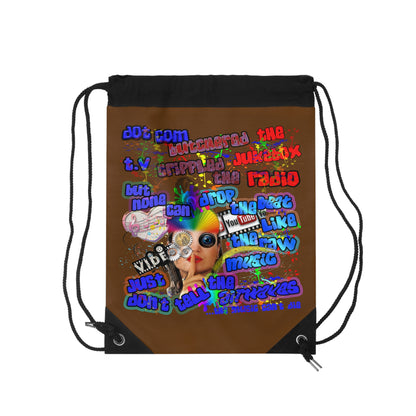 drop the beat - Drawstring Bag (brown)