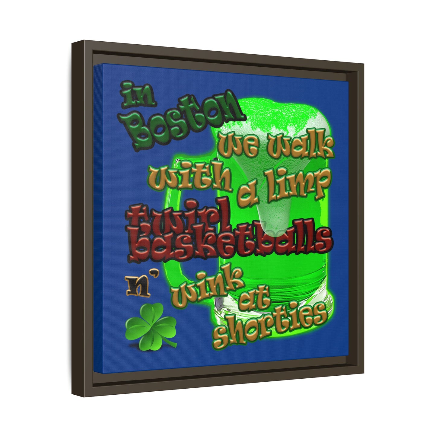 celtics logo - framed canvas art (dark blue)