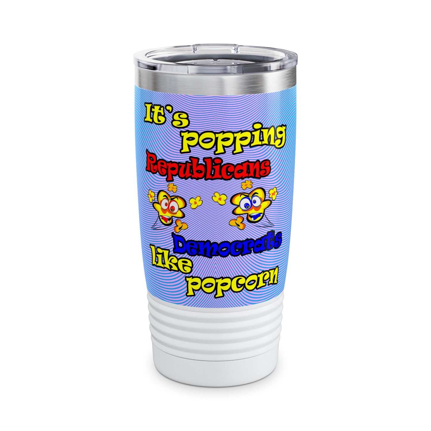 popping like popcorn - Ringneck Tumbler, 20oz (light blue-purple wave)