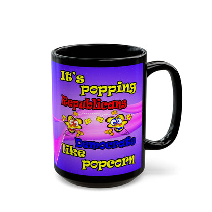 popping like popcorn - Black Mug (purple-pink wave)