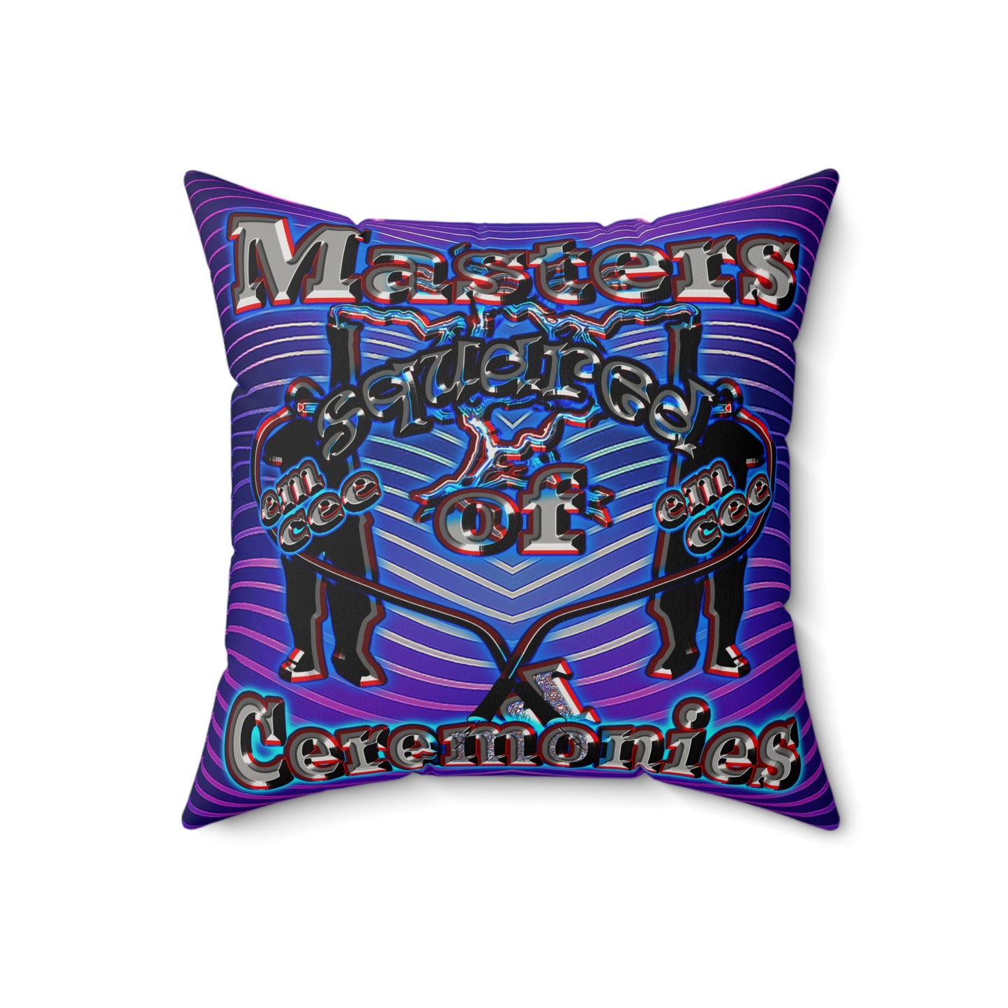 em cee squared - Faux Suede Square Pillow - (purple wave)