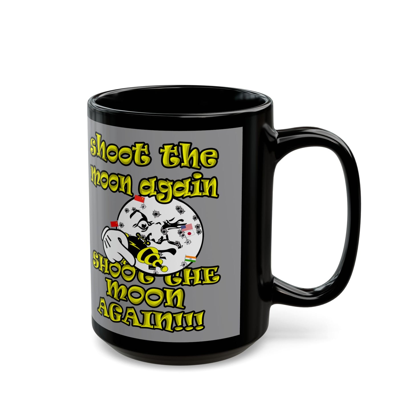 shoot the moon again - Black Mug (grey)