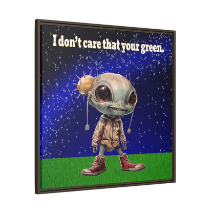 I don't care that your green - framed canvas art ('snoops' background)