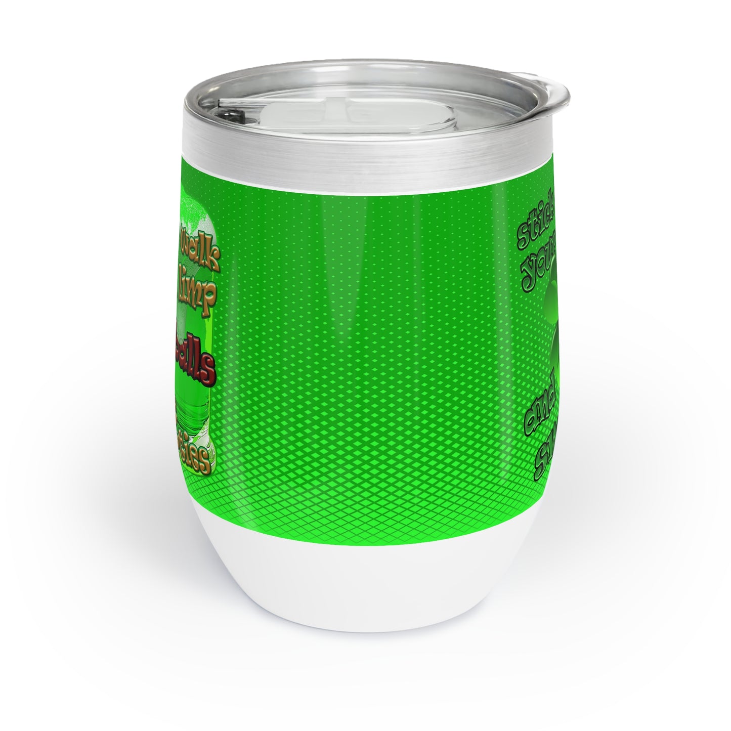 celtics logo - Chill Wine Tumbler (logo green)