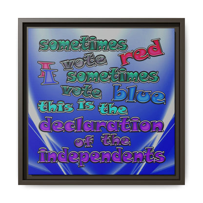 declaration of the independents - framed canvas art (blue-white wave)