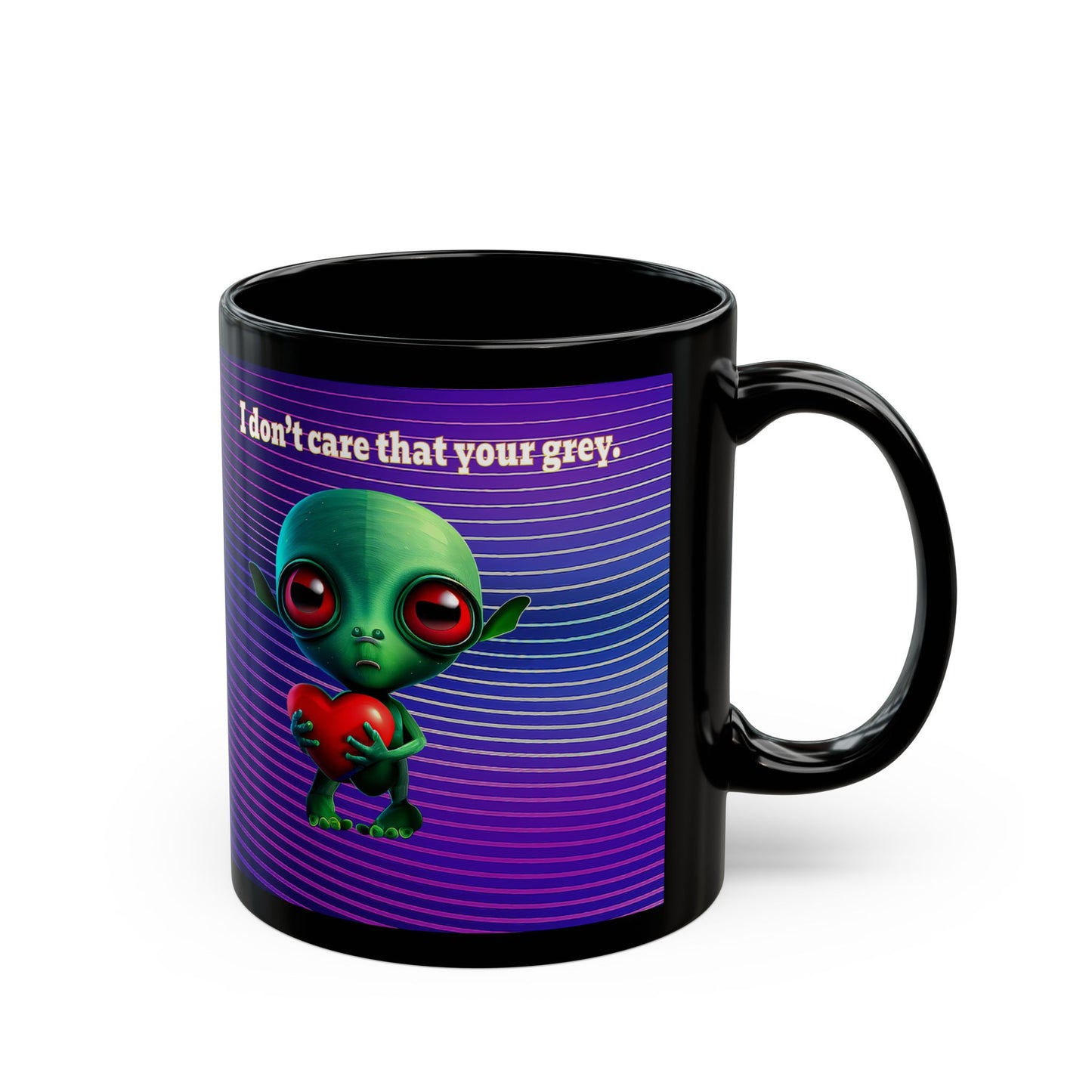 I don't care that your grey - Black Mug (purple wave)