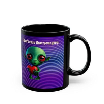 I don't care that your grey - Black Mug (purple wave)