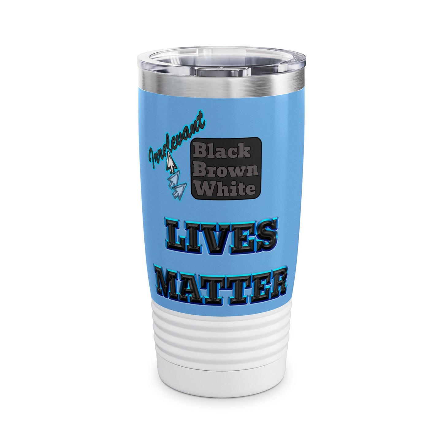 irrelevant - Ringneck Tumbler, 20oz (light blue)