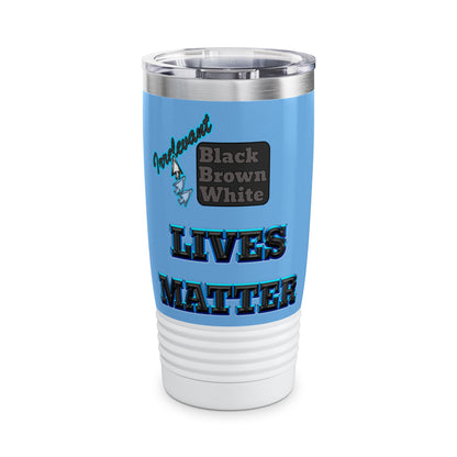 irrelevant - Ringneck Tumbler, 20oz (light blue)