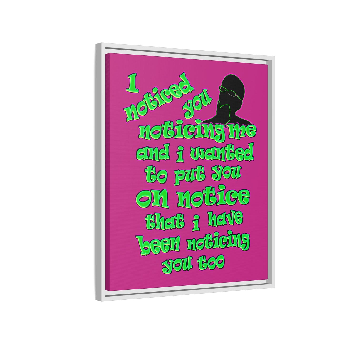 noticed you noticing - framed canvas art (pink)