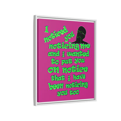 noticed you noticing - framed canvas art (pink)