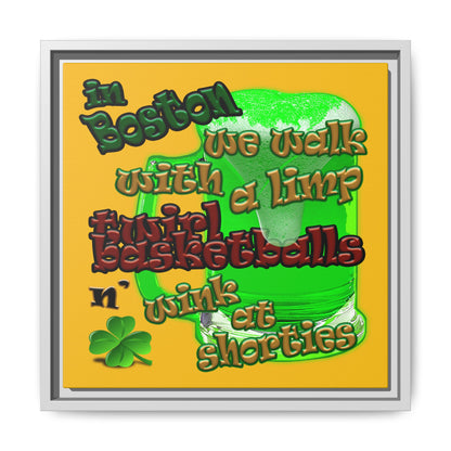 celtics logo - framed canvas art (yellow)