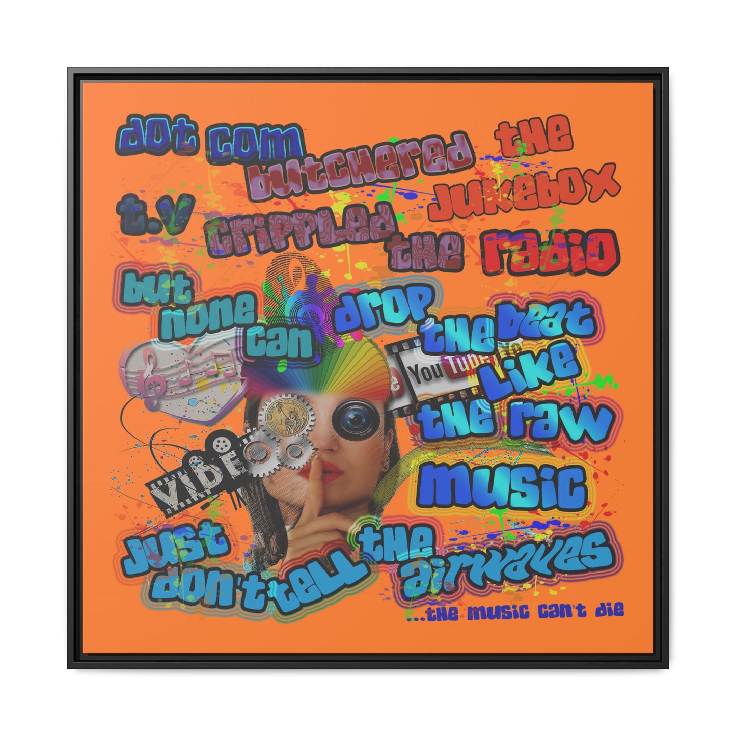 drop the beat - framed canvas art (crusta)