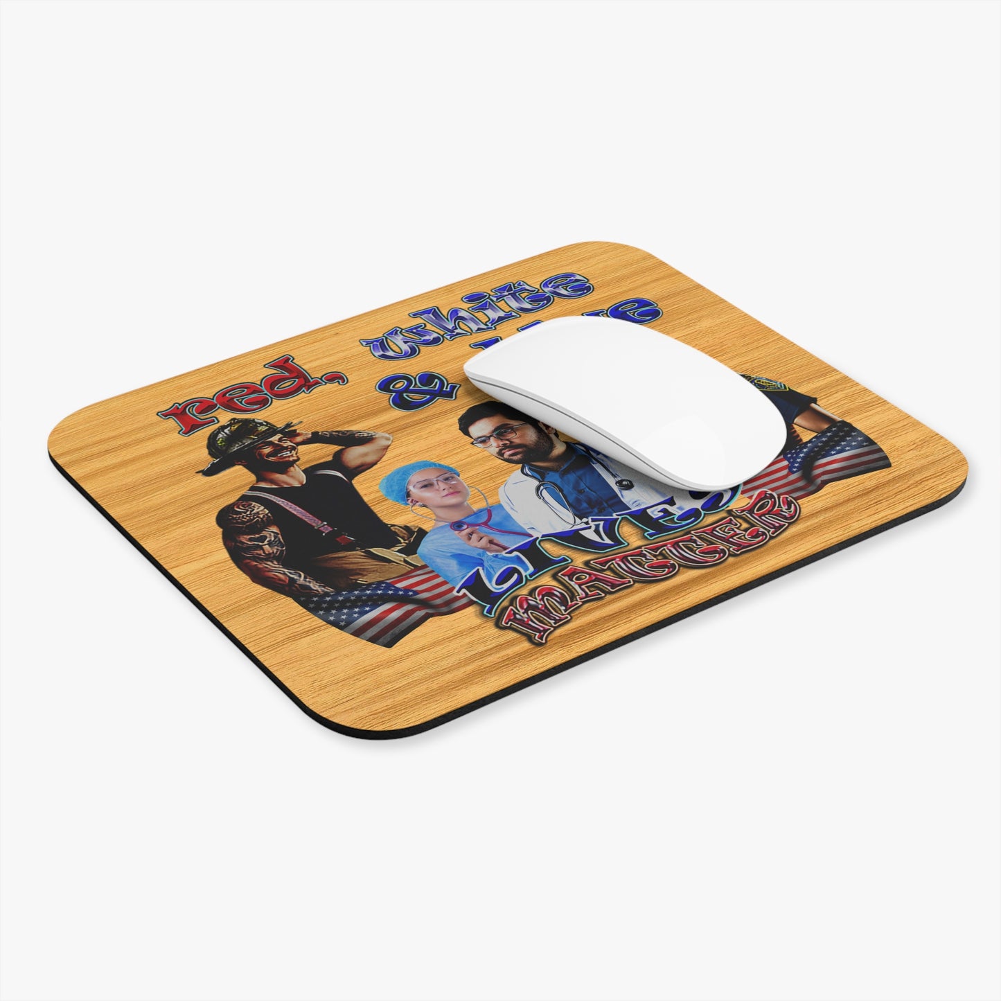 rw&b lives matter - Mouse Pad (Rectangle) (butterscotch wood finish)