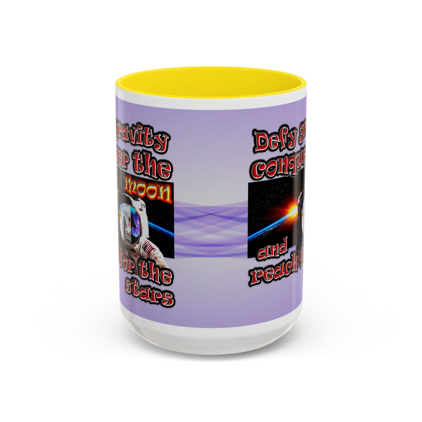 defy conquer reach - Accent Mug (light blue-pink wave)