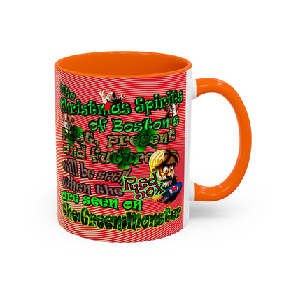 christmas spirits of boston - Accent Mug (yellow-orange wave)