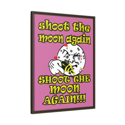 shoot the moon again - framed canvas art (light pink)