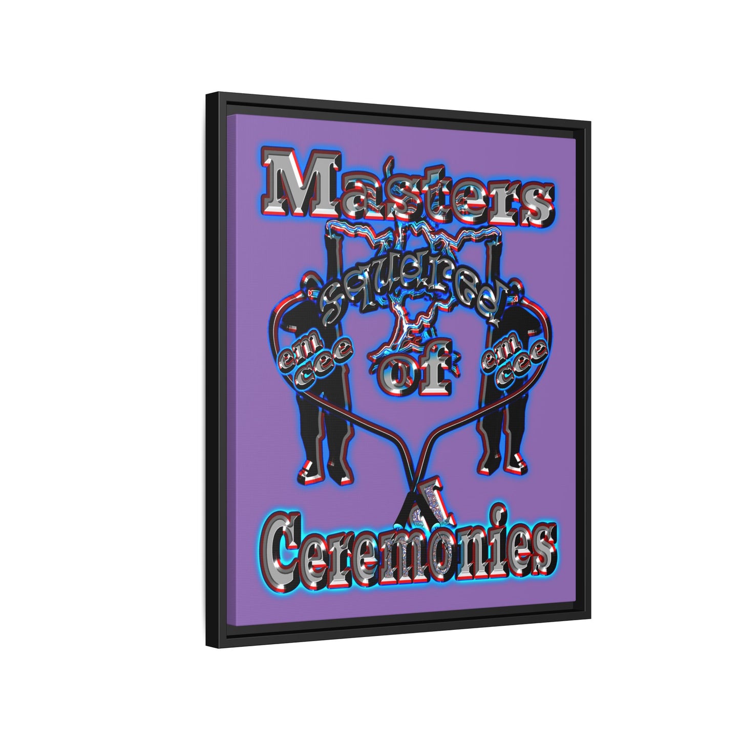 em cee squared - framed canvas art (light purple)