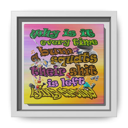 the bum's shit - framed canvas art (color blur)