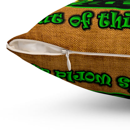disc jockey - Spun Polyester Square Pillow - (dichromatic brown papyrus)
