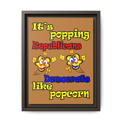 popping like popcorn - framed canvas art (light brown)