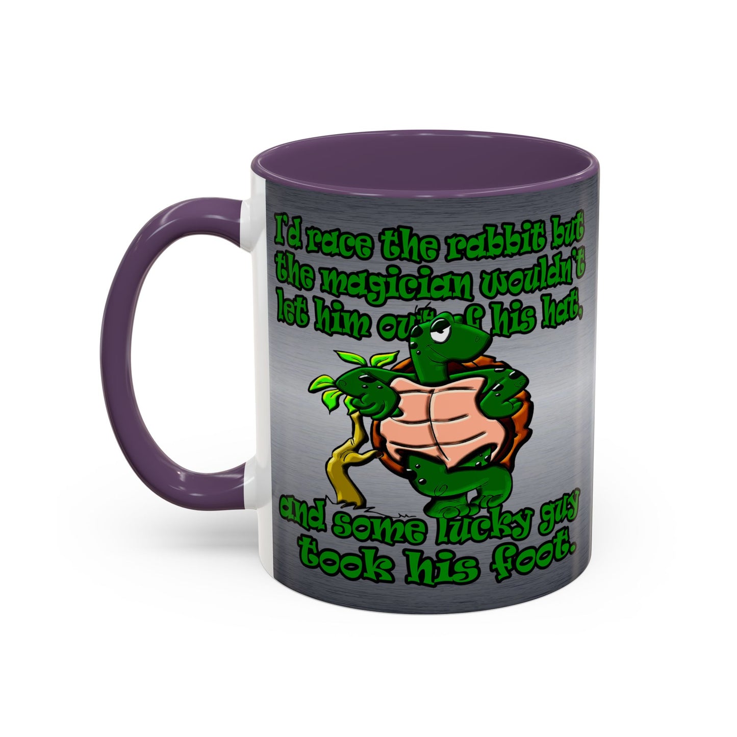 turtle race - Accent Mug (brushed nickel)