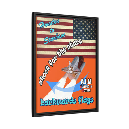 shoot for the stars - framed canvas art (orange)