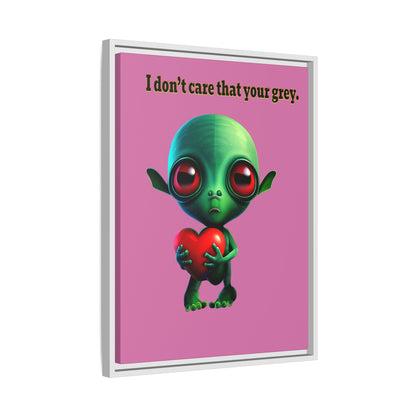 I don't care that your grey - framed canvas art (light pink)