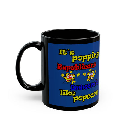 popping like popcorn - Black Mug (dark blue)