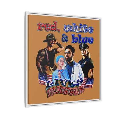 rw&b lives matter - framed canvas art (light brown)