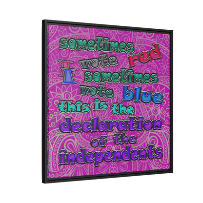 declaration of the independents - framed canvas art (pink swirl)