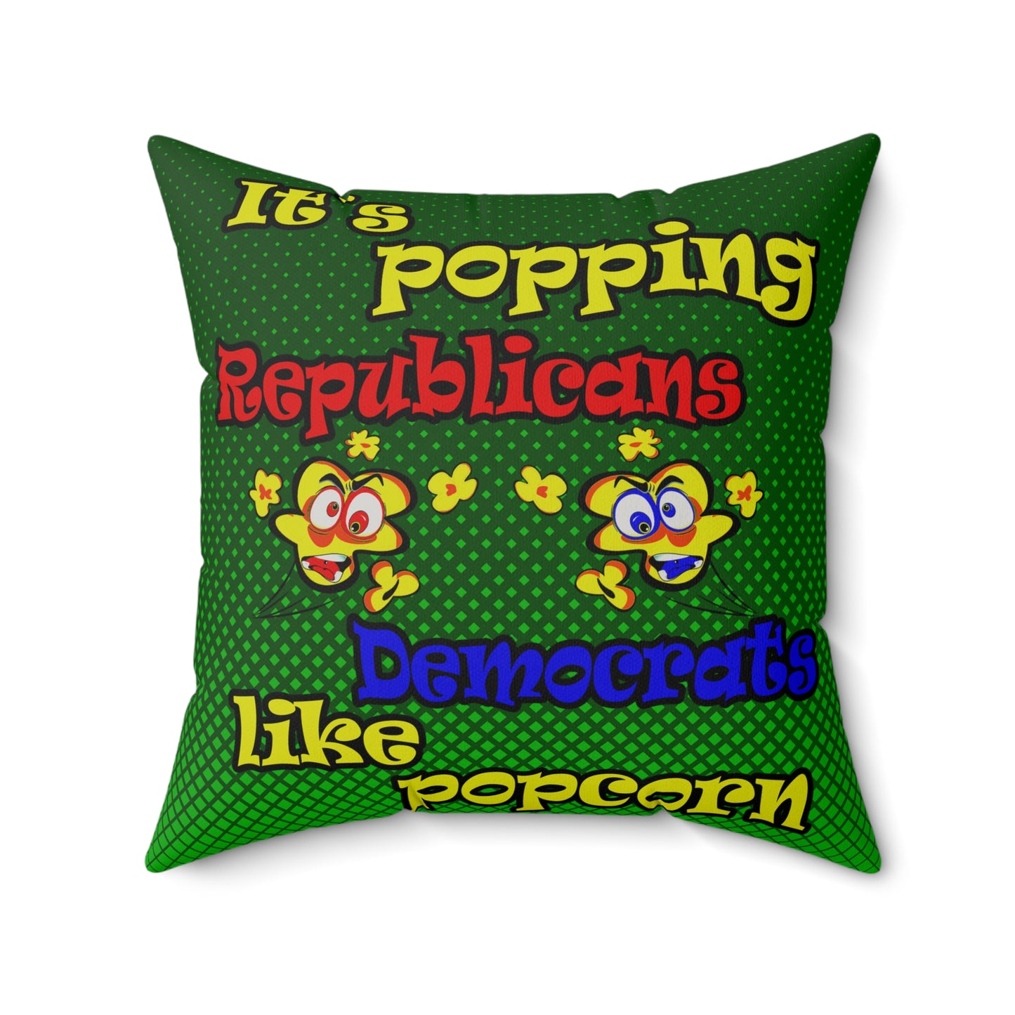 popping like popcorn - Faux Suede Square Pillow - (logo green)
