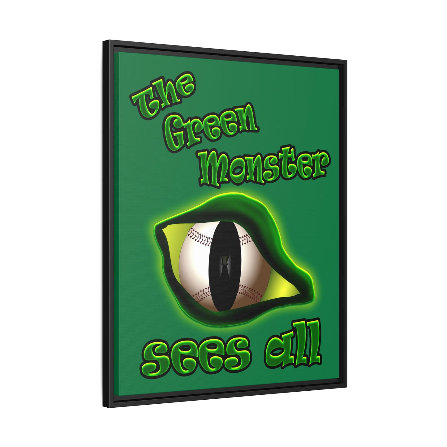 green monster - framed canvas art (dark green)