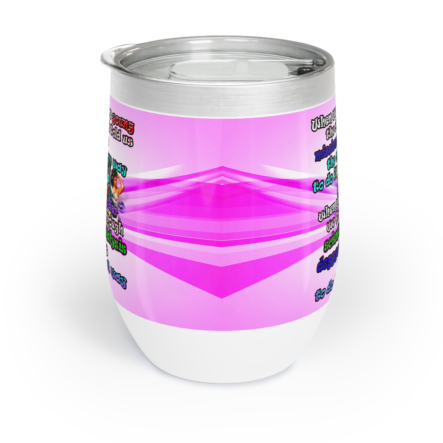 doggystyle - Chill Wine Tumbler (light blue-pink wave)