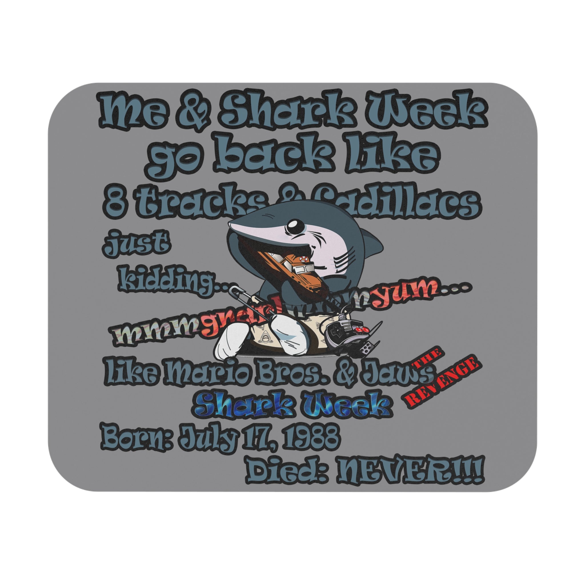 shark week - Mouse Pad (Rectangle) - (grey)