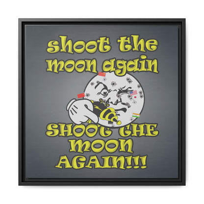 shoot the moon again - framed canvas art (grey-light grey)