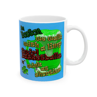 celtics logo - White Mug (light blue-purple wave)