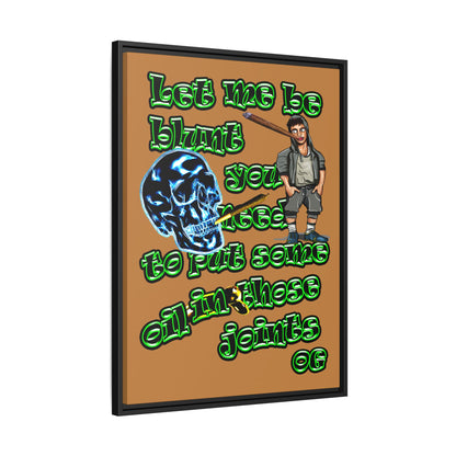 og - framed canvas art (light brown)