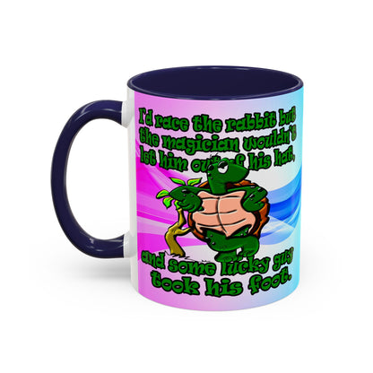 turtle race - Accent Mug (light blue-pink wave)