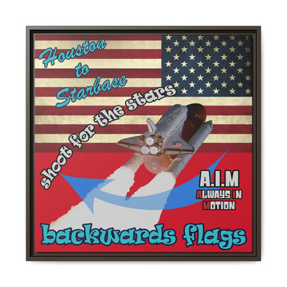 shoot for the stars - framed canvas art (dark red)