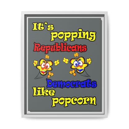 popping like popcorn - framed canvas art (dark grey)