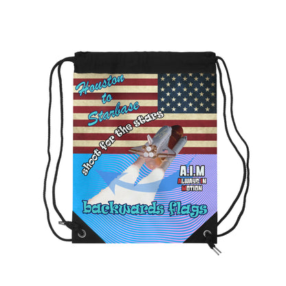 shoot for the stars - Drawstring Bag (light blue-purple wave)
