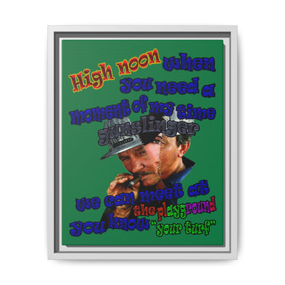 high noon - framed canvas art (dark green)