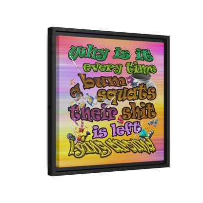 the bum's shit - framed canvas art (color blur)