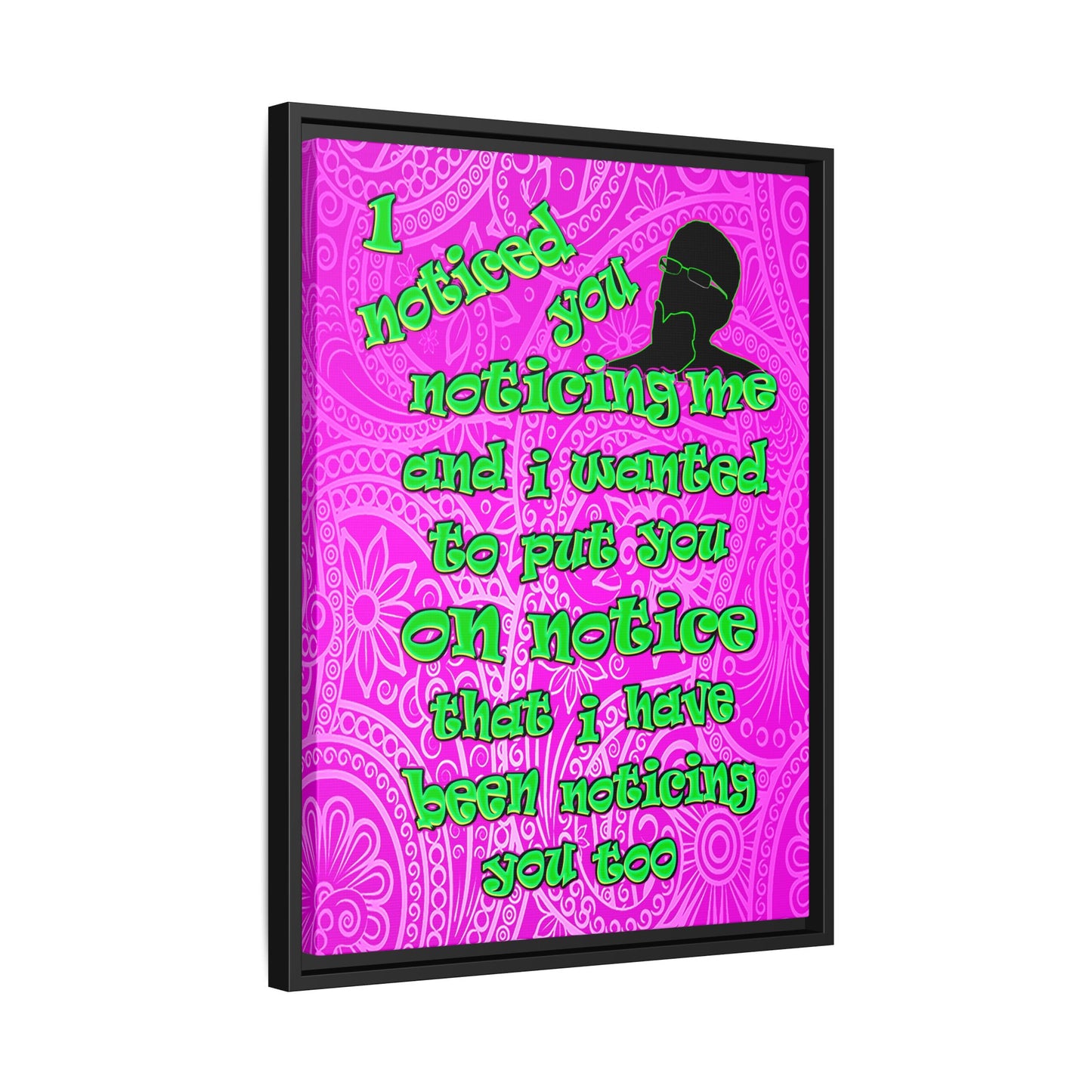 noticed you noticing - framed canvas art (pink swirl)