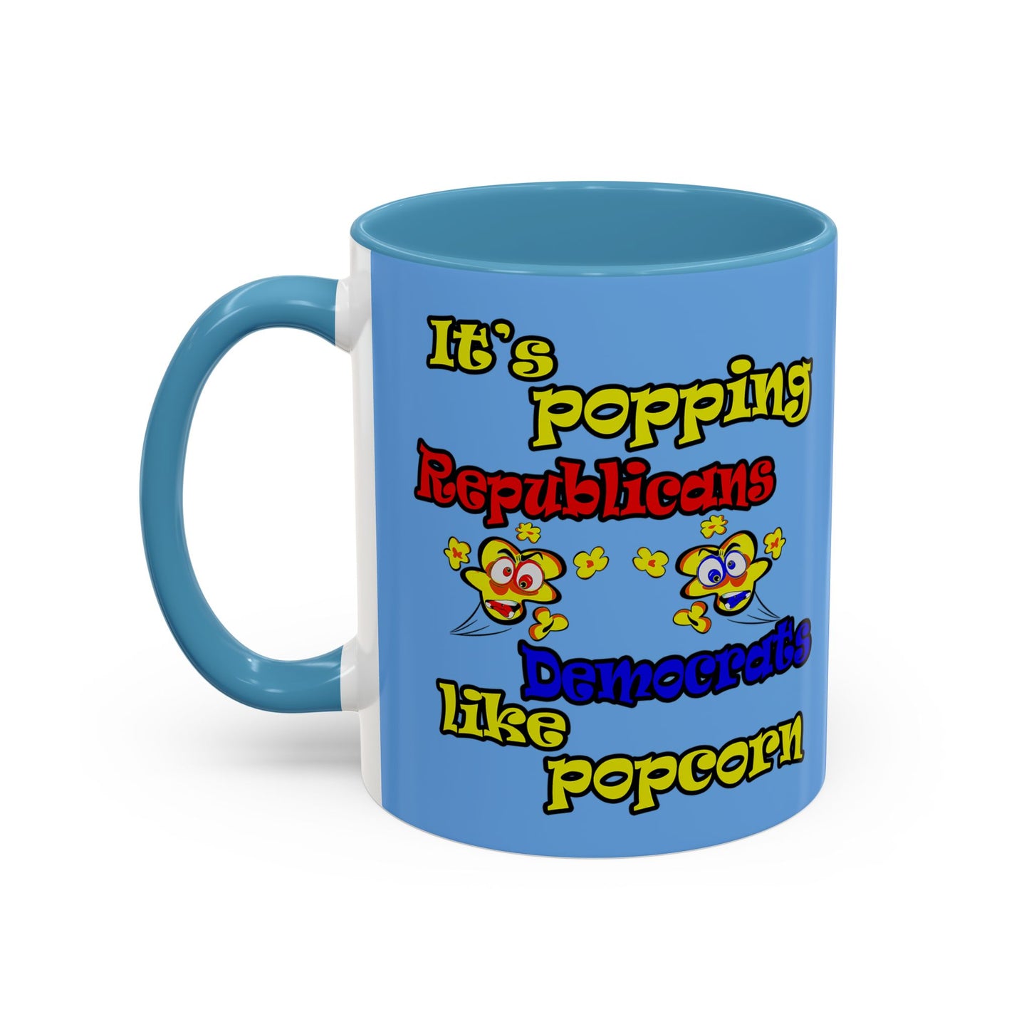 popping like popcorn - Accent Mug (light blue)